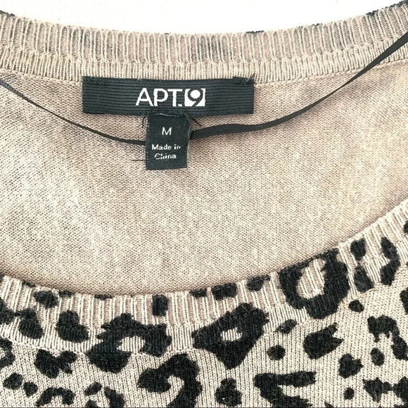Apt.9 leopard print lightweight short sleeve sweater size medium - Picture 3 of 4